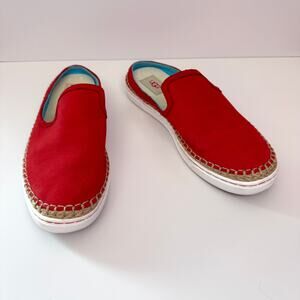 UGG Womens Caleel Backless Mule Sneaker Size 9.5 Nubuck Cushioned Summer Red